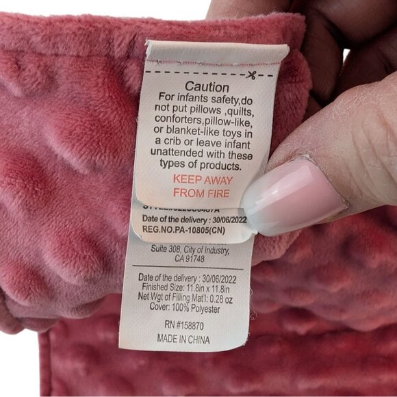 Star Plush Lovey Pink Trees Minky Dot Pattern Baby Security Blanket by STU Inc - Picture 5 of 6